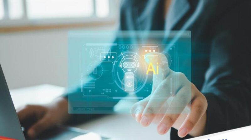 Ilustrasi teknologi AI dan robot yang digunakan untuk penagihan utang otomatis